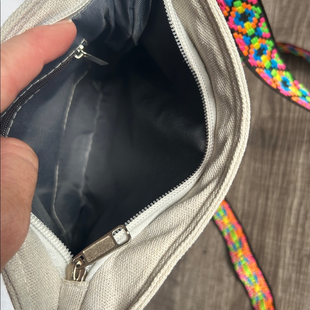 Colorful‎ Elephant Tapestry Crossbody Bag w/Neon Geometric Strap Boho Ethnic - Picture 9 of 13